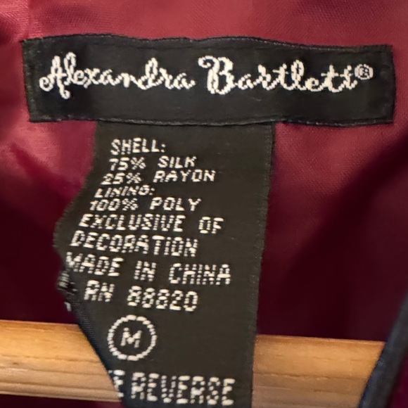 Alexandra Bartlett Velvet Maroon Blazer Silk - Picture 2 of 8